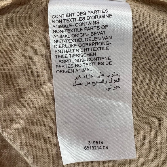 Maison 123 100% Linen Button Down Shirtdress in Khaki/Tan, size F42 / US12 - Picture 7 of 10